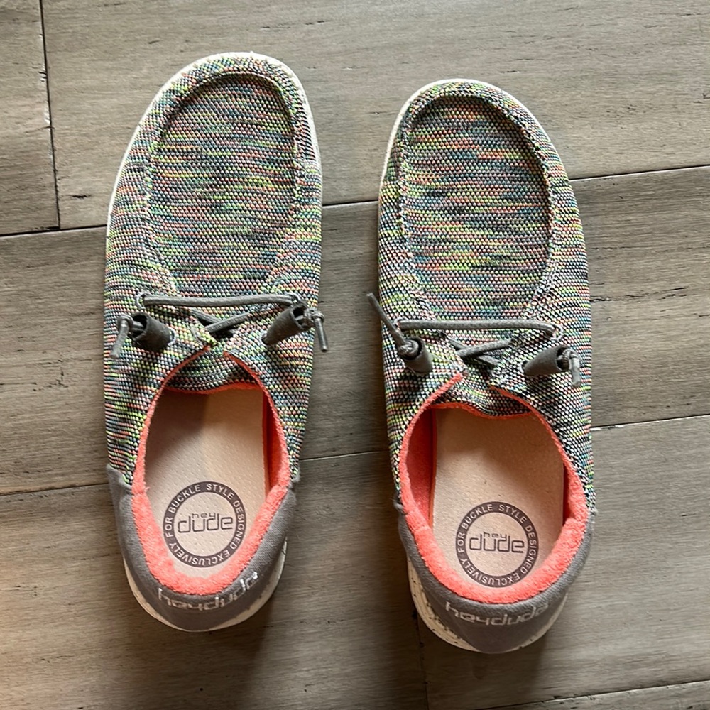 Women’s Hey Dude shoe.